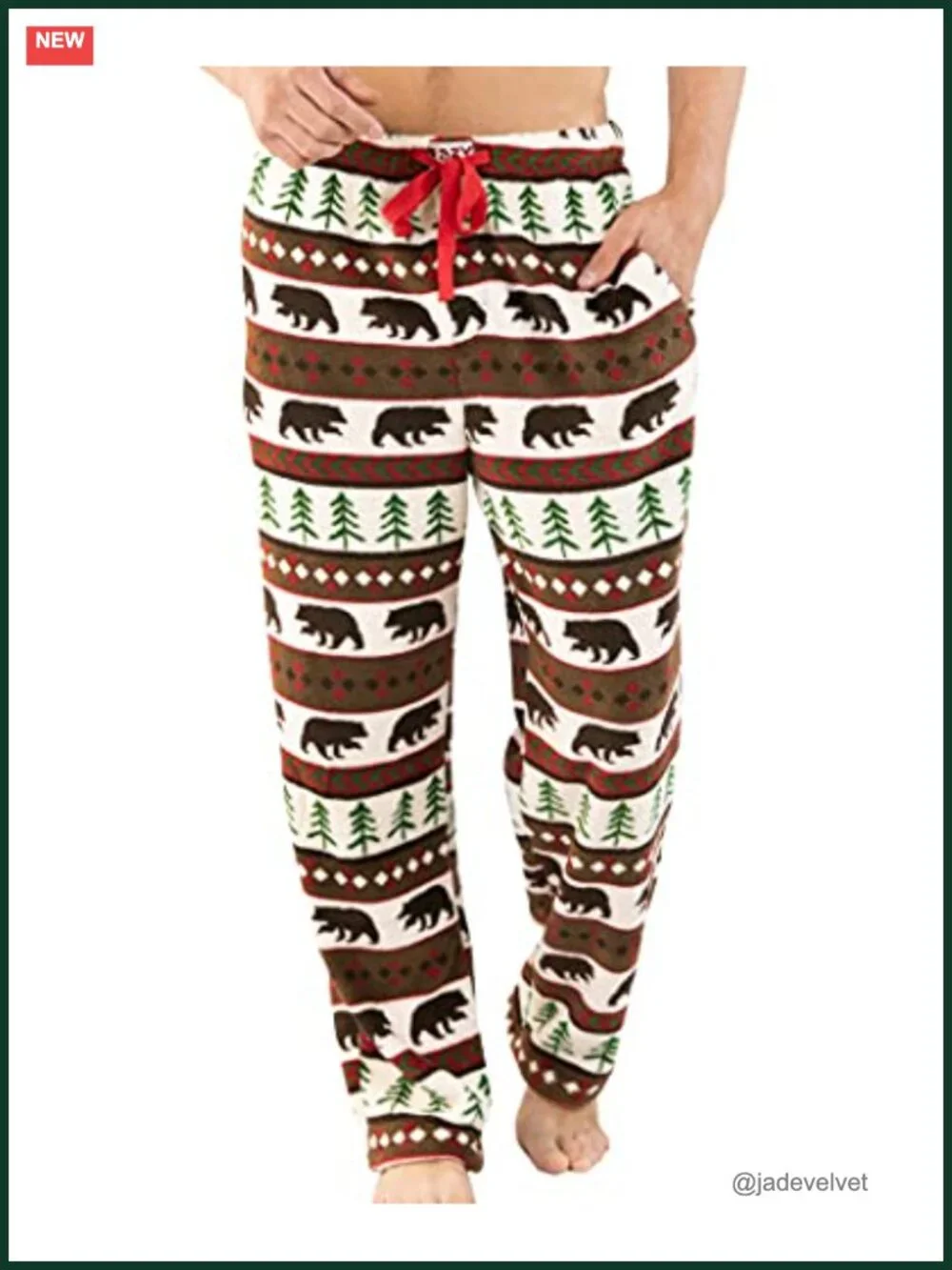 Men's Fleece Pajama Pants - Warm Sleep Bottoms with Drawstring Waist